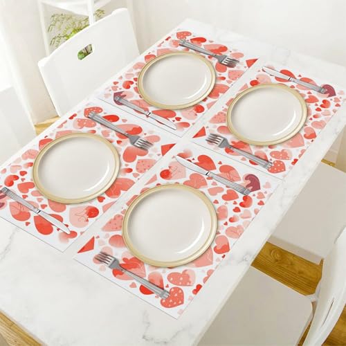 Set de table cœur PVC lavable durable pour cuisine et salon