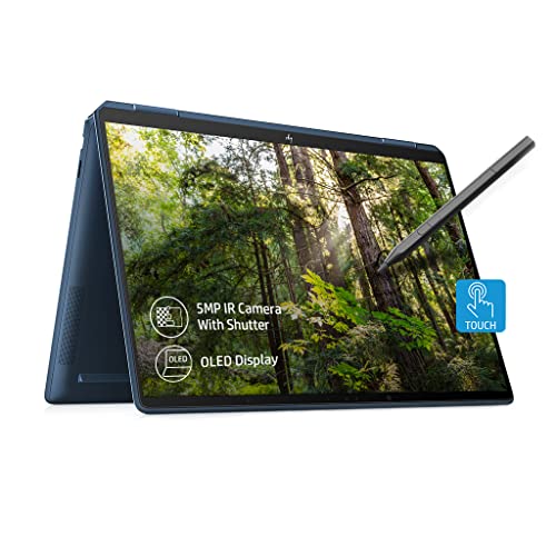 Image of HP Spectre X360 12th Gen Intel Evo Core i5 13.5 inch(34.3 cm) OLED, Multitouch, 400 nits, Gorilla Glass, Eye Safe, 2-in-1 Laptop (8GB RAM /512GB SSD /Win 11 /5MP IR Camera /FPR /B&O /Pen /1.34 Kg), ef0052TU