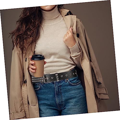 Punk Style Waist Belt Buckle for Men and Women All-matching Casual Accessory for Parties Festivals and Daily Wear Unique Design Rivets and Star Eyelets2