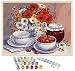 iCoostor Paint by Numbers DIY Acrylic Painting Kit for Kids & Adults by 16" x 20" Beautiful Red Flower Pattern with 3 Brushes & Bright Colors