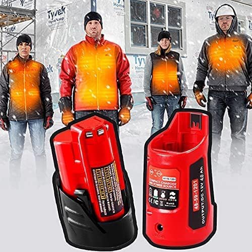 Battery Replacement for Milwaukee M12 12v: Batteries 4.0 ah Lithium Compatible with Milwaukee 12 Volt Cordless Power Tools Heated Jacket 2 Pack 48-11-2411 48-11-2440 48-11-2420 48-11-2401 48-11-2425 - Image 6