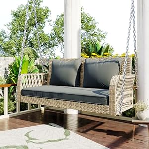 Merax Rattan Schaukel Gartenmöbel-Set für 2 Personen