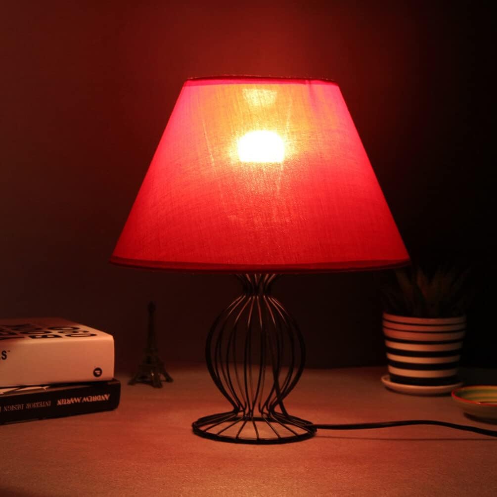 FRCOLOR Small Retro Style Drum Lampshade Elegant Cloth Shade for Table and Wall Lights Vintage Color Design for Bedroom and Living Room Easy to Install Home Decor