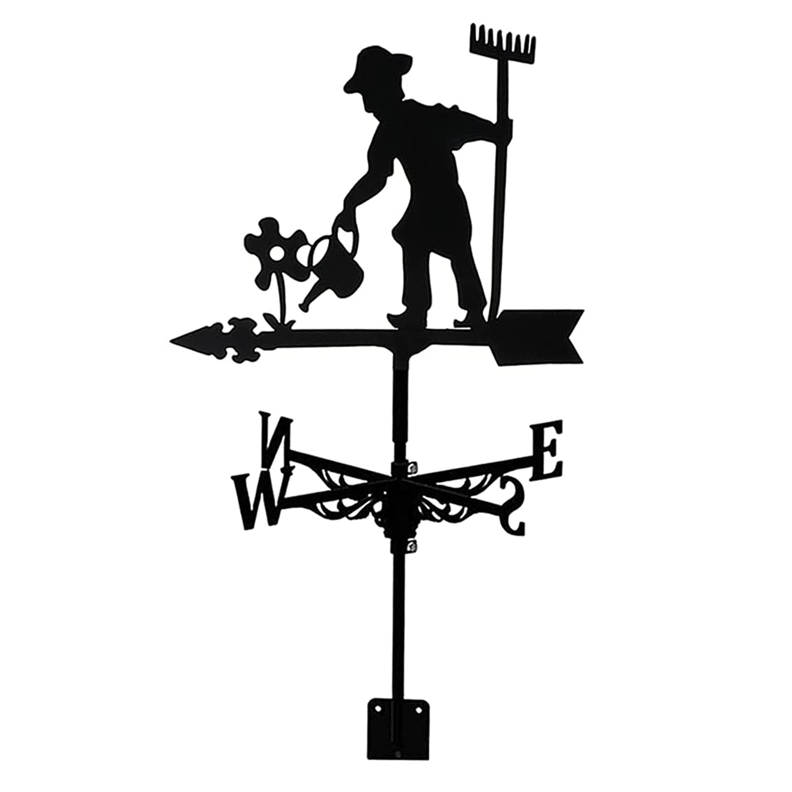 Eicoff Exquisite Metal Weathervane Farmhouse Weather Vane Roof Mount Wind Direction Indicator Kit Outdoor Gardener Metal Bracket Weathercock For Cupolas Garden Yard Decoration Measuring Tool