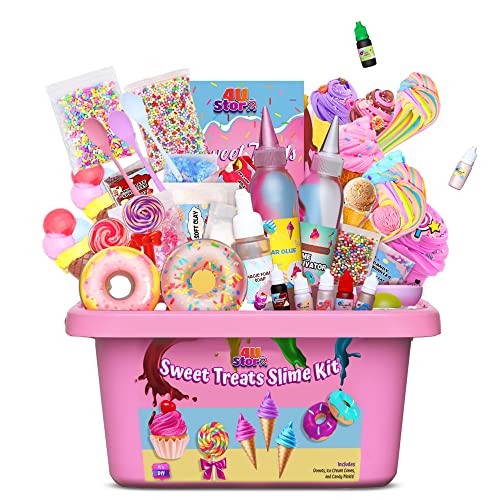 4USTORE Slime Kit for Kids DIY Slime Making Set with Butter & Cloud Slimes Ice-Cream Themed Sensory Slime Kit for Boys & Girls Birthday Gift Idea & Party Favor for Ages 6-12