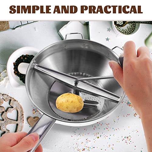 Cabilock Potato Presser Masher Potato Masher Potato Ricer Stainless Steel Masher Fruit Press for Mashed Potatoes Fishcakes Maker Silver Potato Ricer Stainless Steel Potatoe Mashers - Image 2