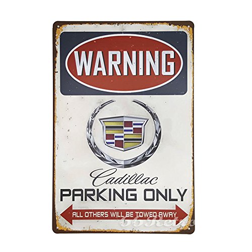Home Lights 66Retro Cadillac Parking Only, Vintage Retro Metal Tin Sign, Wall Decorative Sign, 20cm x 30cm