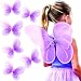 Girls Butterfly, Fairy, and Angel Wings for Kids. For Garden Parties, Birthday Favors, Halloween Costumes, and More. Set of 6, Purple