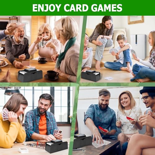 Kartenmischmaschine Elektrische, Diealles Shine Karten Mischgerät für 2 Decks, USB/Batteriebetriebener Kartenmischer Elektrisch, Card Shuffler für UNO Poker Texas Hold Em Blackjack