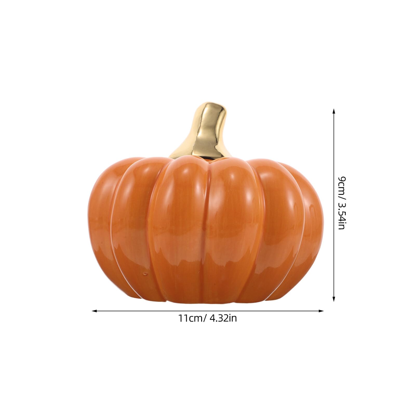 Zucca in Ceramica per Decorazione Autunnale Scultura Artistica in Ceramica Forma di Zucca per Mensola e Tavolo Piccolo per Halloween e Festa del Ringraziamento