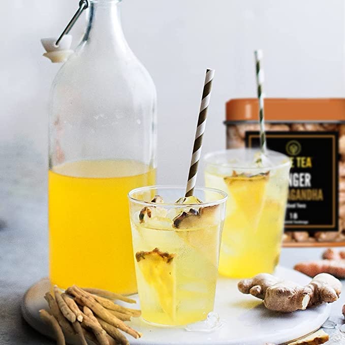 Miniatura 2 de BLUE TEA - Té de hierbas de jengibre Ashwagandha - 30 bolsas de té  Regalo del día de la madre  Té de jengibre - Ashwagandha - Origen indio  Súper