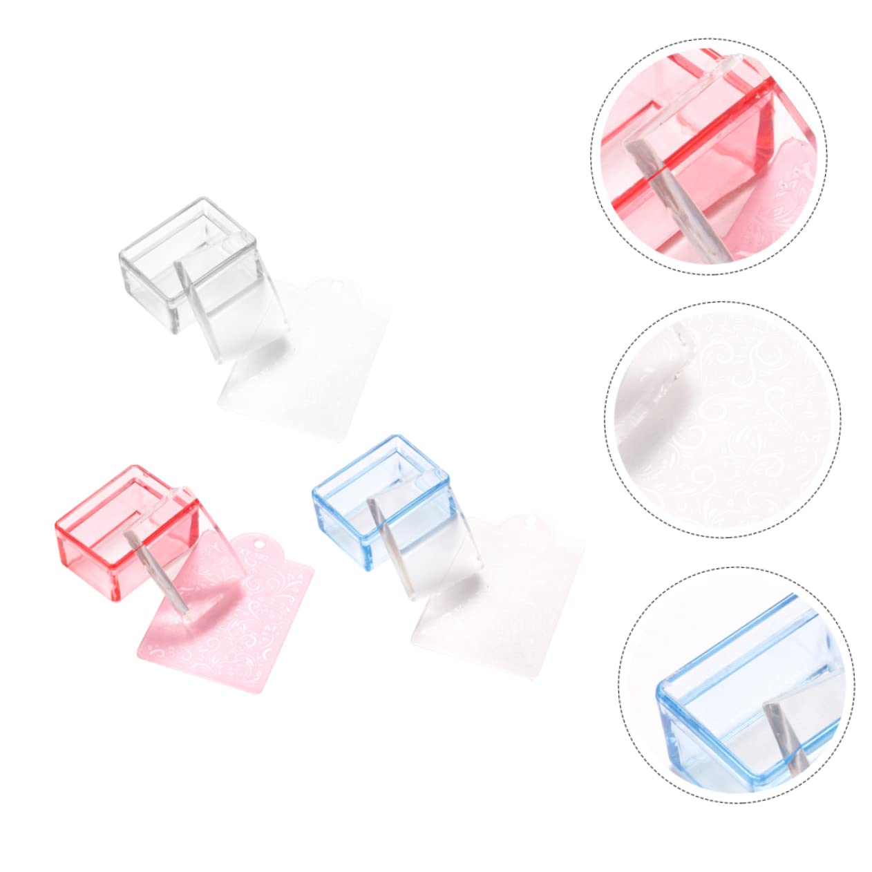 minkissy 12pezzi Stampini Per Unghie Trasparenti Kit Per Manicure Strumenti Professionali Per Decorazione Unghie Salone e Casa Colori Trasparente