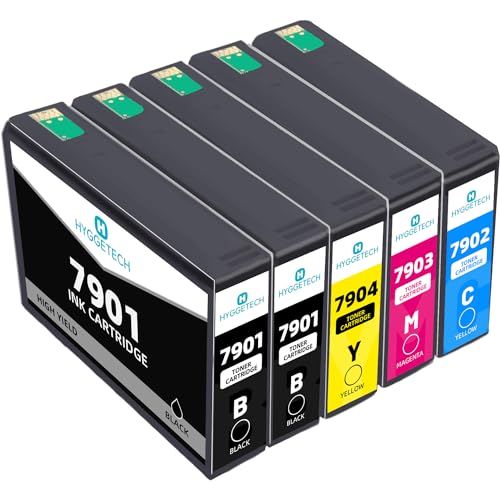Hyggetech Cartuchos de Tinta compatibles con Epson 79XL T7901 T7902 T7903 T7904 Epson Workforce Pro WF-5110DW WF-5190DW WF-5190DW WF-5690DWF WF-5690DWF WF-4630DWF WF-4630DWF WF-4640DTWF WF-5620DW
