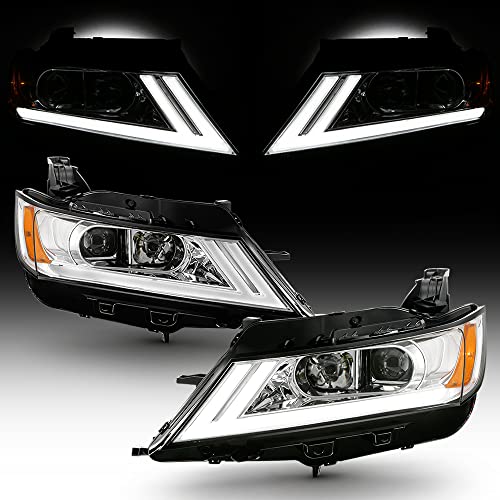 ACANII - For 2014-2020 Chevy Impala LED DRL SWITCHBACK Signal Chrome Housing Projector Headlights Headlamps Left+Right
