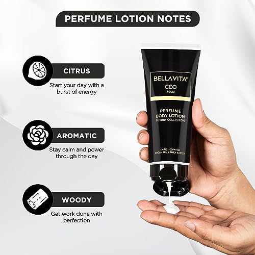 Image of Bella Vita Luxury Intense CEO Man Body Perfume Lotion for Nourishing, Hydrating, Soft, Supple & Healthy Skin with Argan Oil & Shea Butter 200 Ml