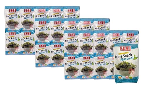 Daechun (Choi''s1) Snack Nori de algas naturales tostadas, 0.18 oz x 60 piezas, paquete de 3, producto de Corea