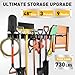 ELEAD 9-Pairs Heavy Duty Garage Tool Organizer Wall Mount Hooks, 48 Inches 730 lbs Garden Tool Organizer with Adjustable Hooks, Yard Tools Organizers for Garden, Yard, and Shed