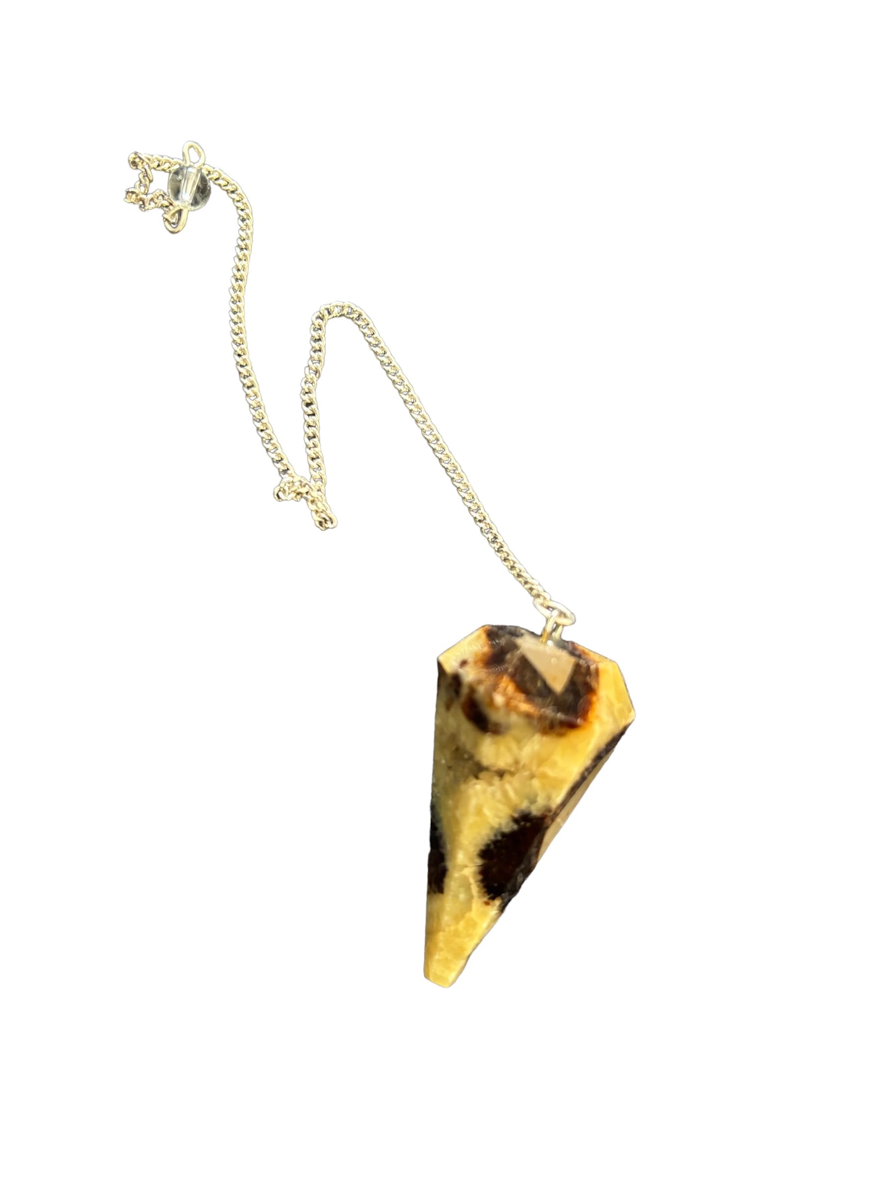 Pandiui23 Natural Stone Septaria Pendulum, Crystal Pendulum