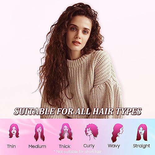 New Satin Heatless Hair Curler 2 Set, Hair Rollers for Heatless Curls with Hair Caps, Soft Curling Rod Headband for Long Hair, No Heat Curling Headband Can Sleep in Overnight, DIY Hairstyling Tools for Women (Pink) - Thumbnail 5