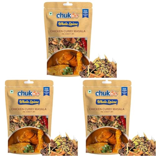 Image of Chukde Chicken Curry Masala Whole 50gms | Premium Indian Spice | Quality Spice for Everyday Cooking, Curries, Gravies, Traditional and Modern Recipes (Pack of 3)