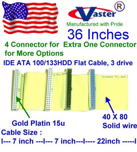Cable de datos plano IDE ATA 40/80 3 unidades 36 pulgadas
