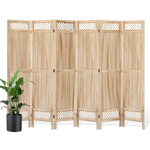 Privacy Screen Room Divider Panel - 67 Inch Tall Natural