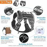 Haapaw Heavy Duty Tactical Dog Harness for Large Dogs, No Pull Adjustable Pet Harness Reflective Service Training Easy Control Pet Vest Military Working Dog Harnesses- XL, Black - Image 4