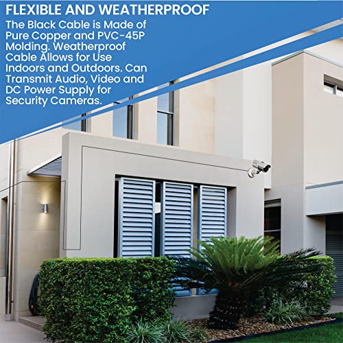 Usa Sales Group 100Ft Hd Audio Video Power Security Camera Cable Copper For Cctv Dvr Surveillance System, Wire Rca Cord Extension- Gift Bnc Connectors- 30 M 3-In-1 Pre-Made All-In-One #TOP6