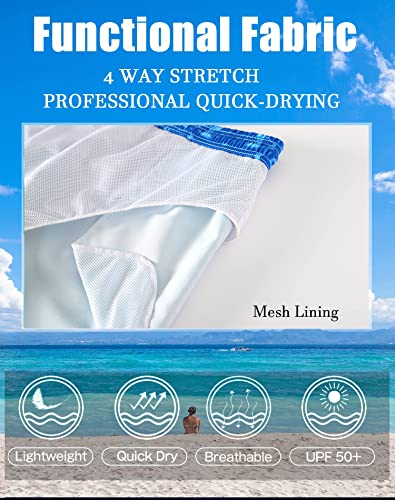 Aptro Men's Swim Trunks With Mesh Lining Quick Dry Bathing Suit 9" Big & Tall Swimsuit #K159 Water Ripple L #TOP3