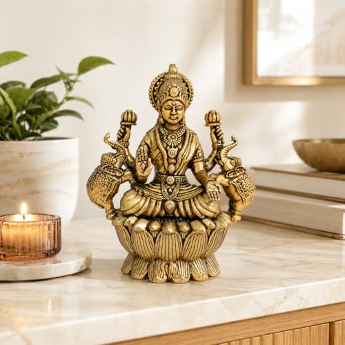 Estatua de Bronce Lakshmi BEXCO 3 pulgadas miniatura 4