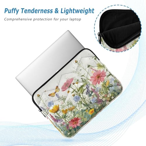 Funda para portátil con diseño mariposas flores 13-14 pulg miniatura 4