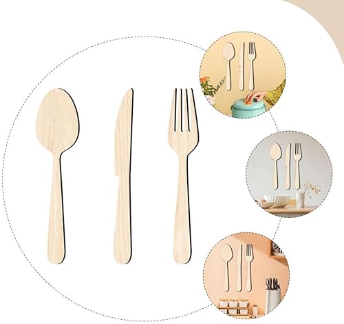 Miniatura 3 de Decoración de pared de cocina de granja, decoración de pared para sala de estar, tenedor, cuchillos, cuchara, letrero de pared de madera, utensilios