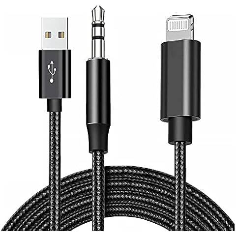 DCNETWORK Lightning to 3.5mm Aux Cord Audio Jack 2 in 1 Charging Audio Cable Works with Car Stereo Speaker Headphone iPhone to 3.5mm Stereo Aux Cable Compatible with iPhone 13/12/11/X/8(3.3FT) Cover