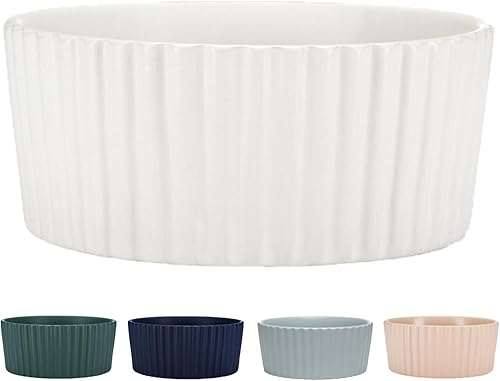 Miniatura 1 de Waggo Ripple - Tazón de cerámica para perros para razas medianas y grandes, moderno con acabado mate, plato pesado y duradero para alimentos y agua