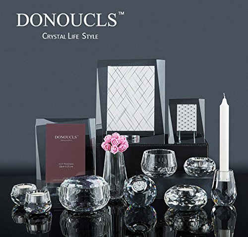 Donoucls Crystal Tealight Candle Holders, Handmade Cut Crystal Candle Holder Banquet Decorations For Home 3.2" Diameter X 1.6" High Set Of 2 #TOP5