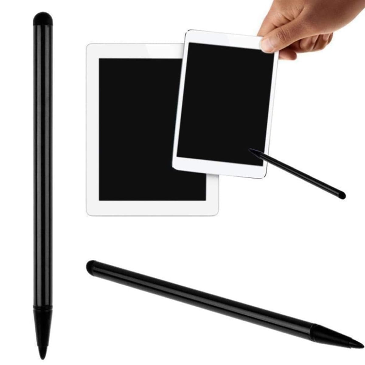 Stylets Noirs Universels à Pointe Fine Lot de 3 pour Écrans Tactiles