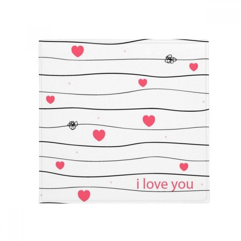 Tapis de bain rond St Valentin rose et mignon motif coeurs 60x60cm