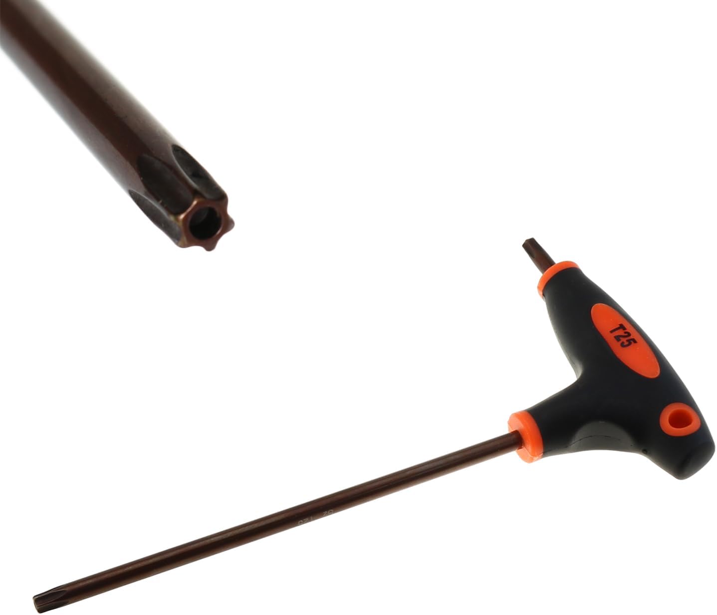 MEETOOT T25 Tamper-Resistant Torx Screwdriver, Anti-Tamper Torx Wrench, S2 Steel T-Shape Double-Ended Wrench - 1 Piece