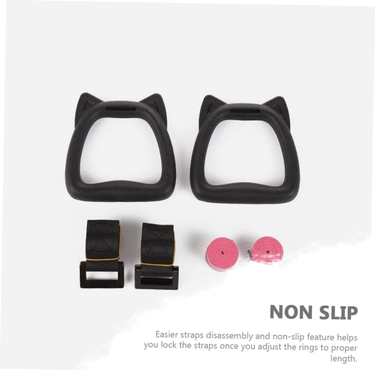 Gogogmee 1Set Indoor Gymnastics Rings with Straps for Home Fitness Training and Muscle Activation of Hanging Circles for Strength and Coordination