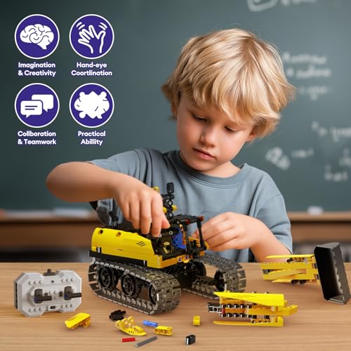 5 in 1 Building Toys STEM Robotics Kit, 430 PCS Blocks RC Robot Erector Sets, APP & Remote Control Excavator Science Kits for Kids Age 6 7 8 9 10 11 12-14, DIY Educational Gift for Boys & Girls - Image 6