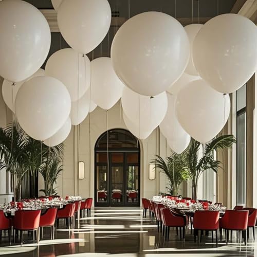 Image of 50 Pack White Balloons 24 Inch White Latex Party Balloon for Wedding, Birthday, Baby Shower and More