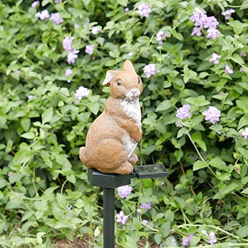 Juliahestia Rabbit Garden Decor Solar Lights Outdoor Stakes Decorative Waterproof Led Decorations For Patio Yard Lawn Porch Pathway Housewarming Cute Bunny Figurines Animal Ornaments #TOP1