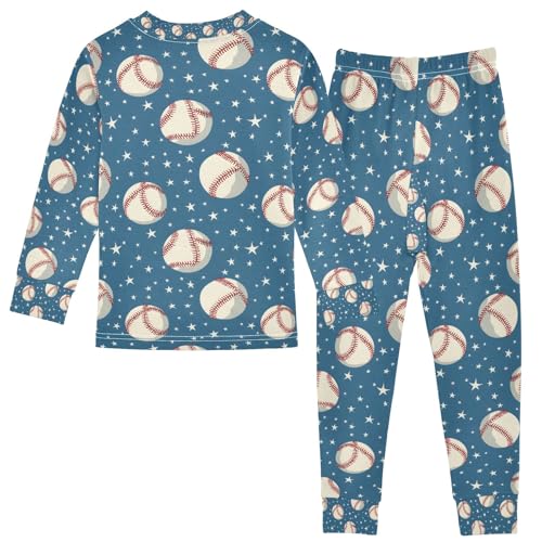 senya Baseball Star A Space Pajamas Set Long Sleeve Soft Cotton Sleepwear 2 Piece2