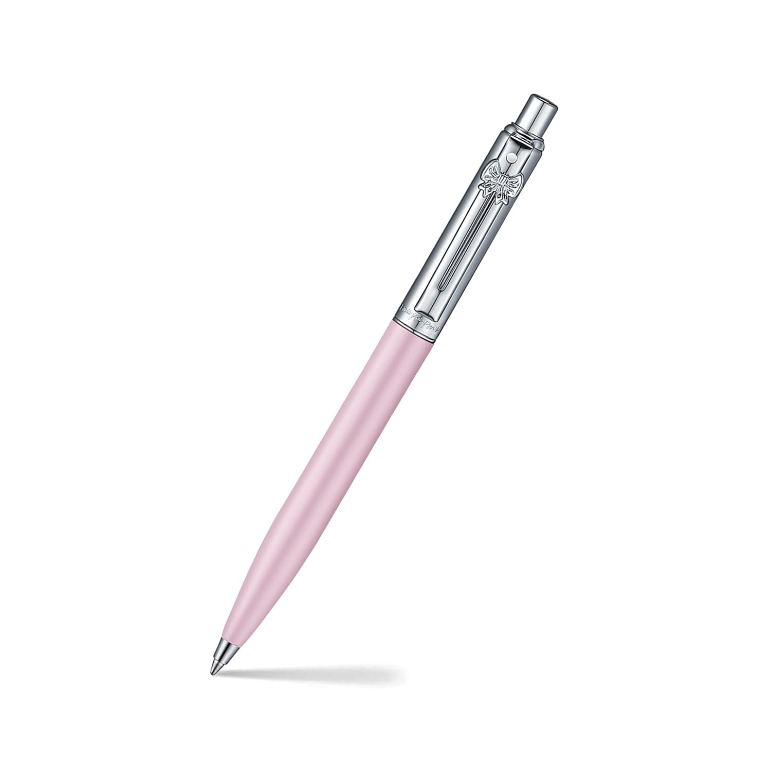 Sheaffer Sentinel Emily in Paris E321 Ballpoint Pen, Pink Matte Finish, Chrome-Plated Trims, Bow-Shaped Clip (Ballpoint Pen and Hardbound Notebook) - Image 3