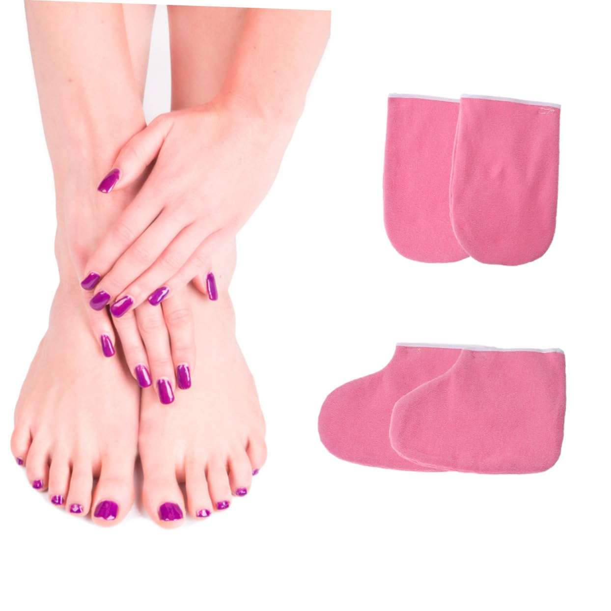 FRCOLOR 6 pares de guantes para botas de mano para el cuidado de la belleza, guantes de cera de parafina para cosméticos botas cortas calefacción