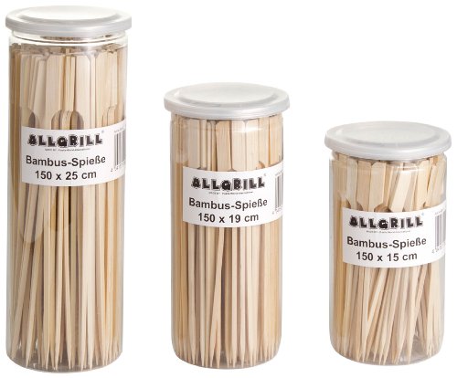 Allgrill - Spiedini in bambù, lunghezza 19 cm, 150...