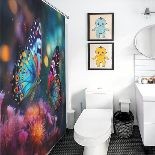 Rideau de douche papillon imperméable pour stopper les fuites d'eau au sol - 3