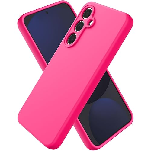 for Samsung Galaxy S24 FE Silicone Case, Slim Fit Premium Liquid Silicone Shockproof Phone Cover, Upgraded Camera Protection and Microfiber Lining 6.7 inch, Hot Pink