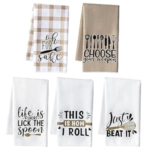 R HORSE 5Pcs Funny Kitchen Dish Towel Set Absorbent Quick Dry Cloth Dish Tea Towels Reusable Bar Hand Dishcloths Decor for Bathroom Kitchen Home Supplies R HORSE 5Pcs Funny Kitchen Dish Towel Set Absorbent Quick Dry Cloth Dish Tea Towels Reusable Bar Hand Dishcloths Decor for Bathroom Kitchen Home Supplies