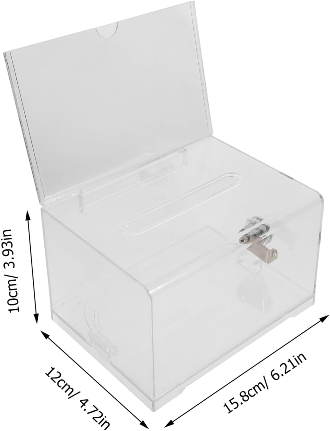 TEHAUX Lockable Acrylic Suggestion Box Public Voting and Complain Letter Collection Box for Fundraising Events
